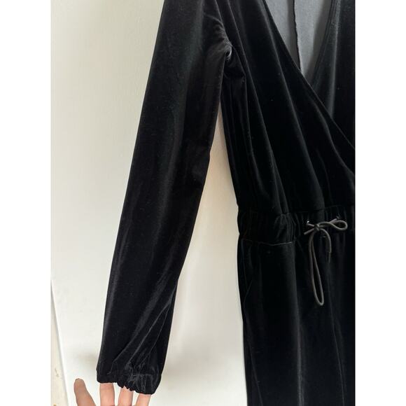 n:Philanthropy Black Velvet Holiday Party Old Money Glam Modern Goth Jumpsuit M - Picture 5 of 11